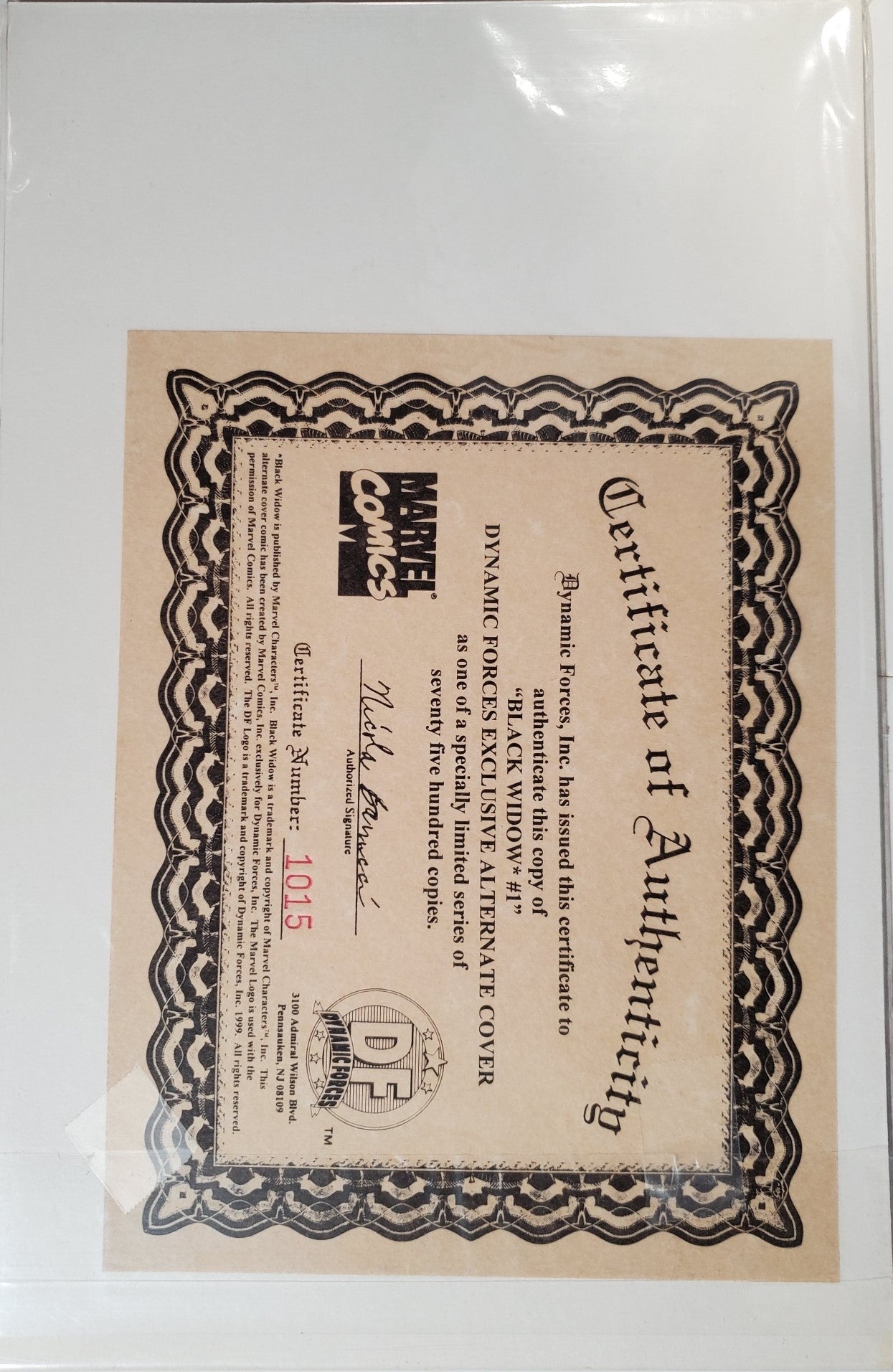 Black Widow #1 Dynamic Forces exclusive variant