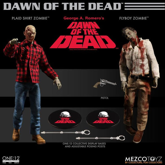 Dawn of the Dead One:12 Collective boxed action figure set Plaid Shirt & Flyboy Zombie