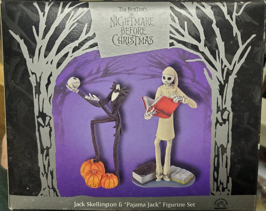 Nightmare Before Christmas Jack Skellington and Pajama Jack figurine set