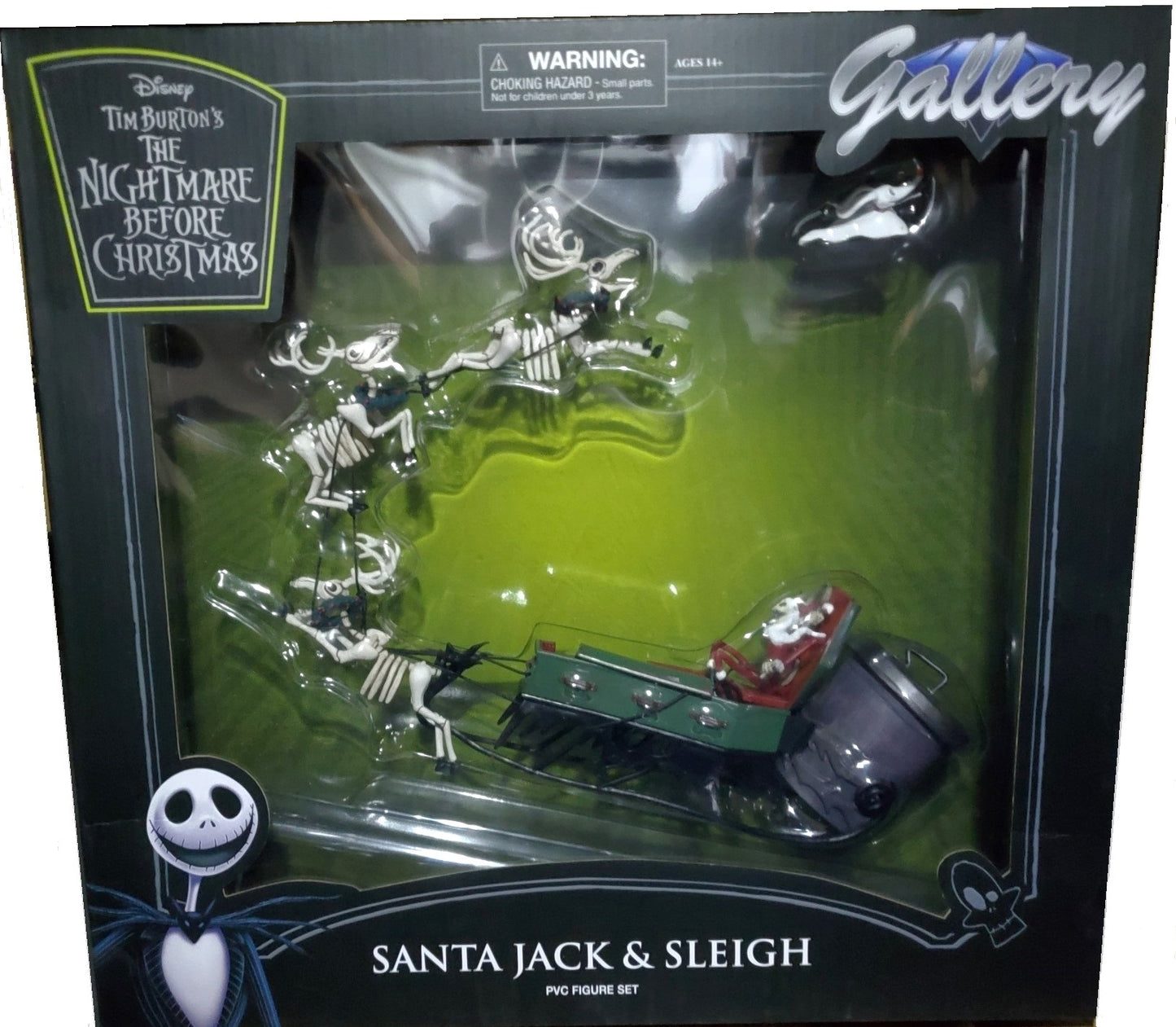 Nightmare before Christmas Santa Jack and Sleigh PVC figure set 