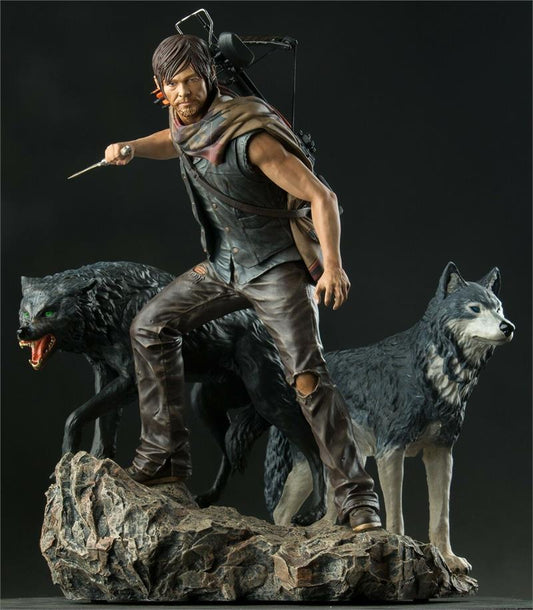 The Walking Dead Daryl Dixon and Wolves statue