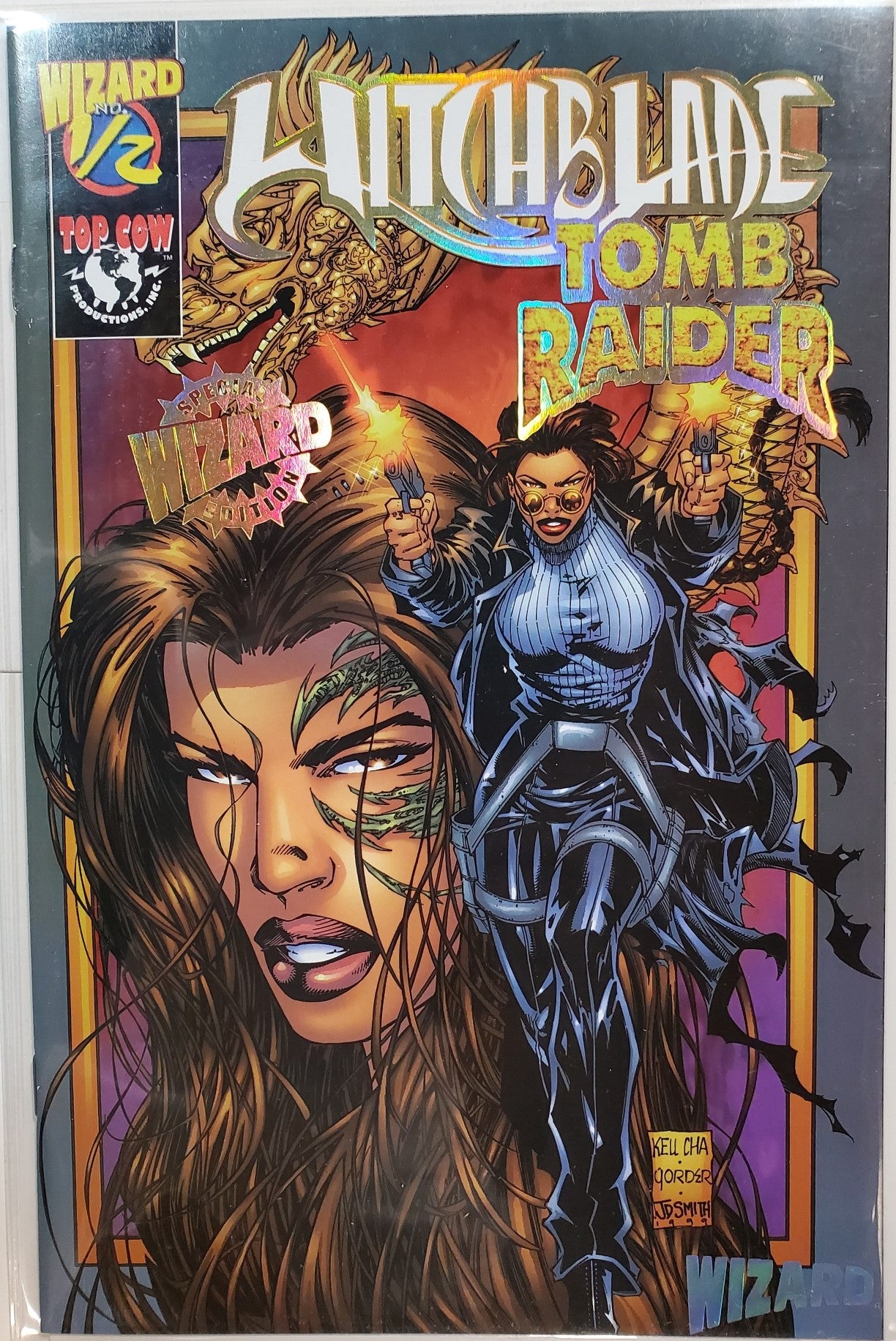 Witchblade Tomb Raider #1/2 Wizard Exclusive Gold Foil variant