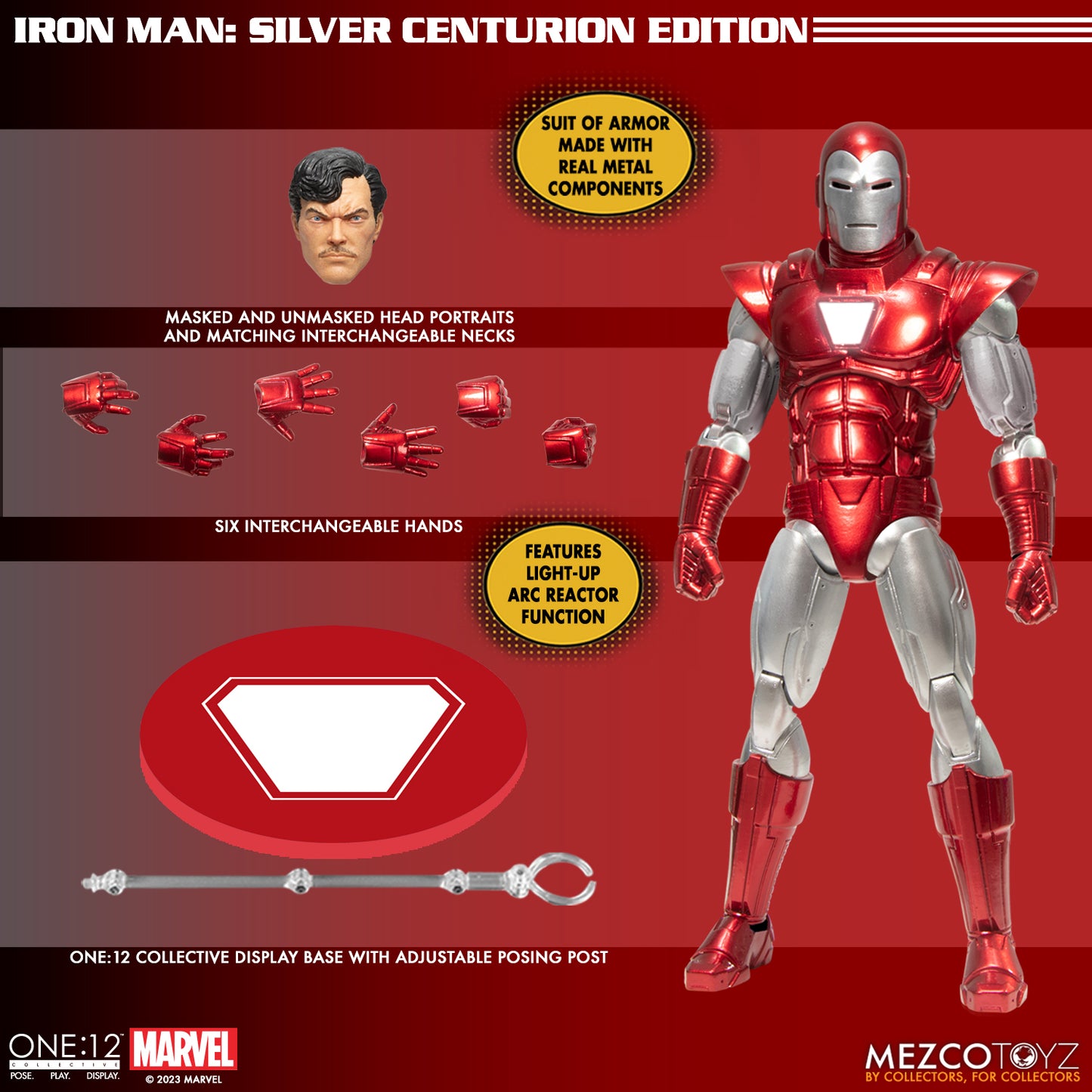 Iron Man Silver Centurion One:12 Collective action figure by Mezco