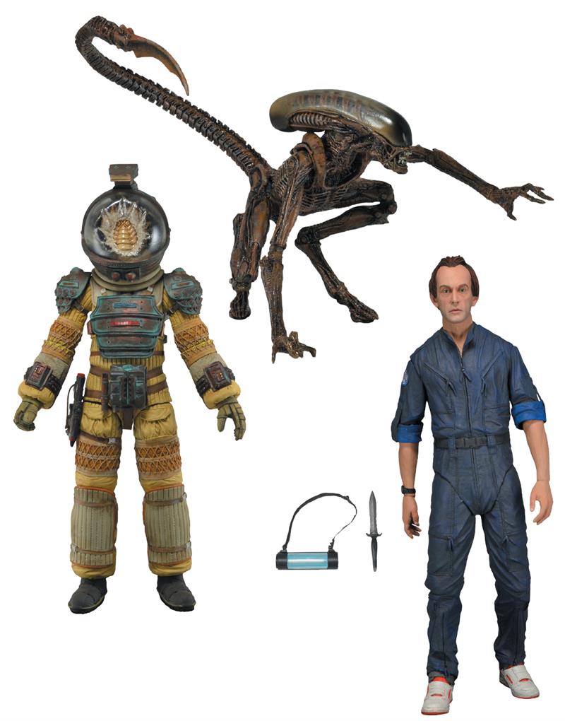 Aliens series 3 7" action figure set - Kane, Dog Alien, Bishop by NECA ...