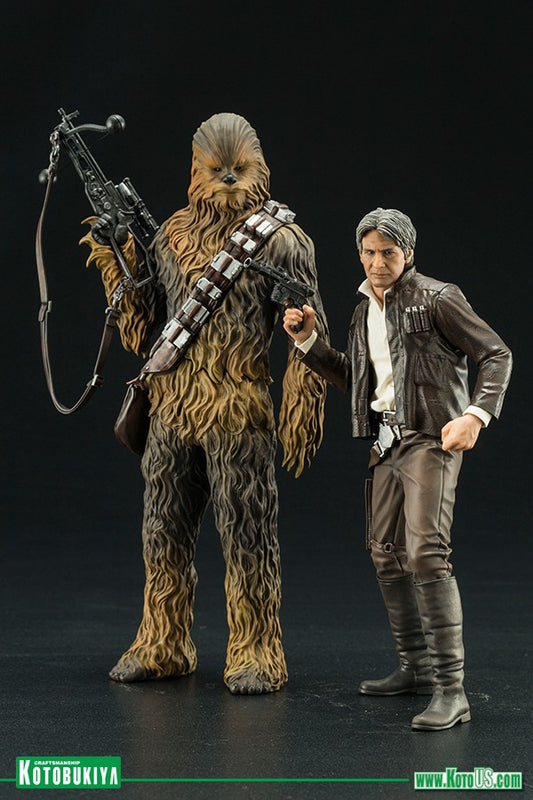Star Wars Chewbacca Han Solo 2 pack Artfx statue by Kotobukiya