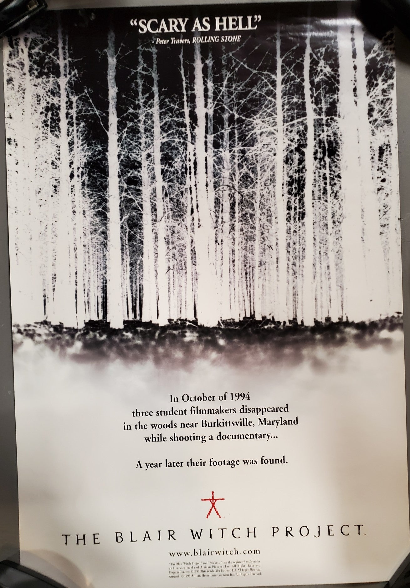 The Blair Witch Project double sided movie poster