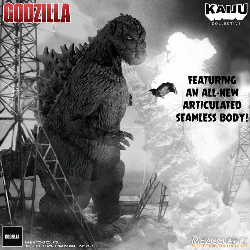 Godzilla B&W (1954) KAIJU Collective action figure by Mezco