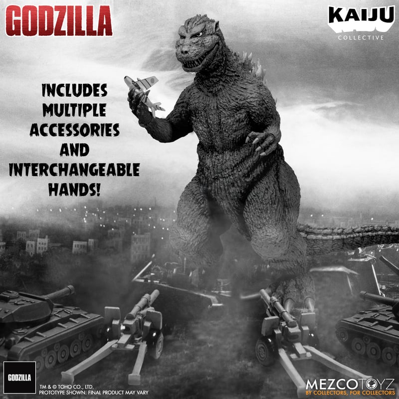 Godzilla B&W (1954) KAIJU Collective action figure by Mezco