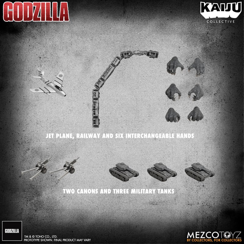 Godzilla B&W (1954) KAIJU Collective action figure by Mezco